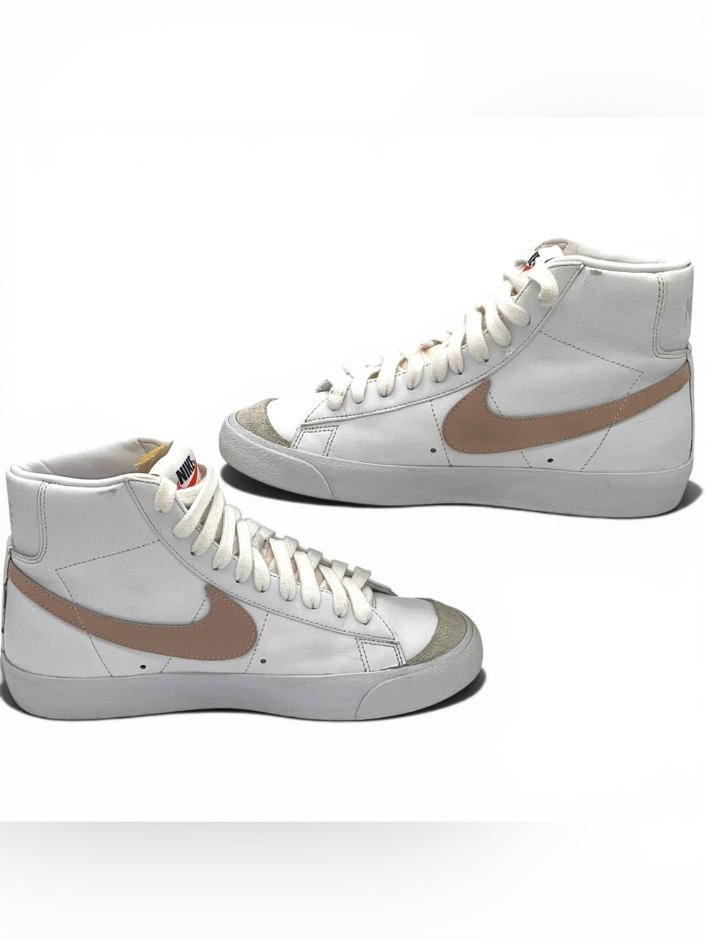 Nike Blazer Mid β77 Vintage Size 8 White Pink Swoosh Casual Sneakers - Picture 3 of 11
